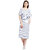 Texco Women Grey and white Cotton Calf Length Shirt dress