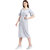 Texco Women Grey and white Cotton Calf Length Shirt dress