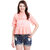 Texco Women Coral orange Polyester Regular Ruffled lace top