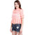 Texco Women Coral orange Polyester Regular Ruffled lace top