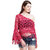 Texco Women Red Cotton Regular One shoulder Top