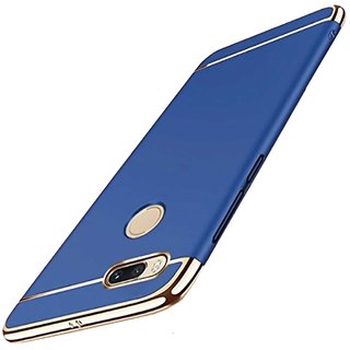 TBZ Ultra-thin 3 in 1 Anti-Scratch Anti-fingerprint Shockproof Resist Cracking Electroplate Metal Texture Armor PC Hard Back Case Cover for Huawei Honor 9 Lite -Blue