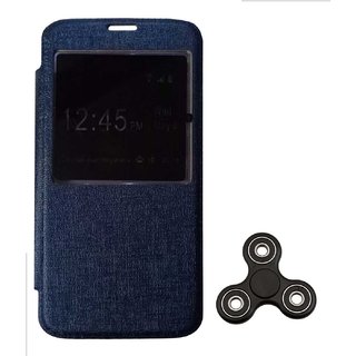 TBZ Window Flip Cover Case for Samsung Galaxy S5 with Spinner -Blue