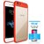 TBZ Soft Bumper Hard Transparent Back Cover for Vivo V7 Plus with Tempered Screen Guard - Red