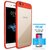TBZ Transparent Hard Back with Soft Bumper Case Cover for Vivo V7 Plus with Tempered Screen Guard - Red