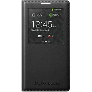 Buy Tbz S View Pu Leather Flip Cover Case For Samsung Galaxy Note 3 Neo N7505 Black Online Get 57 Off