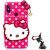TBZ Cute Hello Kitty Soft Rubber Silicone Back Case Cover for Vivo V9 with Mobile Car Mount Holder Stand -Magenta