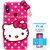 TBZ Hello Kitty Soft Rubber Silicone Back Case Cover for Vivo V9 with Tempered Screen Guard -Magenta