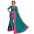 PEACOCK GREEN COLORED TWO-TONE SILK PATCH  STONE WORK EMBROIDERED SAREE