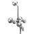 Oleanna Moon Brass Wall Mixer 3 In 1 With 115Mm Bend Pipe And Provision For Over Head And Hand Shower (Rising Fitting | Quarter Turn | Form Flow) Chrome