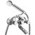 Oleanna Orange Brass Telephonic Wall Mixer With Crutch And Hand Shower Set Included (Disc Fitting  Quarter Turn  Form Flow) Chrome