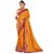 Orange Colored Chiffon Embroidered Blouse With Embellished Lace Work Saree and Designer Patch, Stone  Flora work