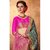 Green  Pink Colored Patola Silk Weaving Work Saree