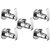 Oleanna Desire Brass Angle Valve With Wall Flange Agular Cock (Disc Fitting | Quarter Turn) Chrome - Pack Of 5 Nos