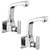 Oleanna Speed Brass Sink Tap With Wall Flange Sink Cock With Swivel Casted Spout Wall Mounted (Disc Fitting | Quarter Turn | Form Flow) Chrome - Pack Of 2 Nos