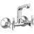 Oleanna Angel Brass Sink Mixer With Swivel Spout Wall Mounted (Disc Fitting | Quarter Turn | Form Flow) Chrome