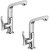 Oleanna Angel Brass Swan Neck Pillar Tap With Swivel Spout For Sink And Basin Kitchen And Bathroom (Disc Fitting | Quarter Turn | Form Flow) Chrome - Pack Of 2 Nos