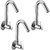 Oleanna Desire Brass Sink Tap With Wall Flange Sink Cock With Swivel Casted Spout Wall Mounted (Disc Fitting | Quarter Turn | Form Flow) Chrome - Pack Of 3 Nos