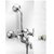 Oleanna Fancy Brass Wall Mixer 3 in 1 with 115Mm Bend Pipe and Provision for Over Head and Hand Shower (Disc Fitting | Quarter Turn | Form Flow) Chrome