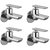 Oleanna Golf Brass Bib Tap With Wall Flange (Disc Fitting | Quarter Turn | Form Flow) Chrome - Pack Of 4 Nos