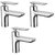 Oleanna Golf Brass Pillar Cock For Wash Basin And Sink Tap (Disc Fitting | Quarter Turn | Form Flow) Chrome - Pack Of 3 Nos