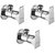 Oleanna Global Brass Angle Valve With Wall Flange Agular Cock (Disc Fitting | Quarter Turn) Chrome - Pack Of 3 Nos