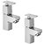 Oleanna Kubix Brass Pillar Cock For Wash Basin And Sink Tap (Disc Fitting | Quarter Turn | Form Flow) Chrome - Pack Of 2 Nos
