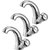 Oleanna Moon Brass Swan Neck Pillar Tap For Sink And Basin Kitchen And Bathroom (Rising Fitting | Quarter Turn | Form Flow) Chrome - Pack Of 3 Nos