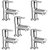 Oleanna Orange Brass Pillar Cock For Wash Basin And Sink Tap (Disc Fitting | Quarter Turn | Form Flow) Chrome - Pack Of 5 Nos