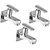 Oleanna Speed Brass Bib Tap With Wall Flange (Disc Fitting | Quarter Turn | Form Flow) Chrome - Pack Of 3 Nos