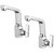 Oleanna Speed Brass Swan Neck Pillar Tap With Swivel Spout For Sink And Basin Kitchen And Bathroom (Disc Fitting | Quarter Turn | Form Flow) Chrome - Pack Of 2 Nos