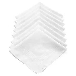 White Cotton Handkerchiefs Small Size Set of 12pc