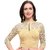 Janasya Women's Cotton Lycra Stretchable Readymade Blouse (BL062-75BEIGE)