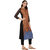 Janasya Women's Brown Crepe Straight Floral Print Kurta