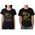 Catch Keeper Black Cotton Couple T shirt( Pack of 2)