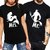 Mr and Mrs Half Sleeves black Cotton Couple T Shirt (Pack of 2)