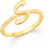 Vighnaharta Stylish Spiral Ring Shank S Letter Gold Plated Alloy Finger Ring for Women and Girls - VFJ1312FRG8