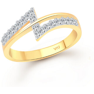 Vighnaharta Contemporary Design CZ Gold and Rhodium Plated Alloy Finger Ring for Women and Girls - VFJ1334FRG8