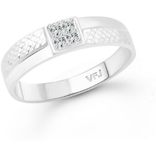                       Vighnaharta Four Stone matte CZ Rhodium Plated Alloy Finger Ring for Women and Girls - VFJ1337FRR8                                              