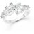 Vighnaharta Tapered Diamond CZ Rhodium Plated Alloy Finger Ring for Women and Girls - VFJ1342FRR8