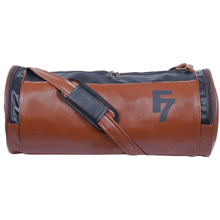 Fashion 7 Classic Tan Leatherite Gym Bag