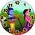 3d little krishna radha and cow wall clock