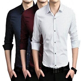 Tom T Men's Dotted Shirt Combo ( Pack of 3 )