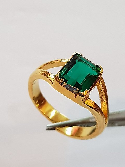 Buy Silver Ring Emerald Panna Stone 92.5 Sterling Silver Adjustable Ring by  Arihant Gems and Jewels Online In India At Discounted Prices