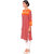 Unimod Chic Fashion Orange Printed Patchwork Kurti Dress