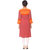 Unimod Chic Fashion Orange Printed Patchwork Kurti Dress