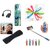 (S03) Combo of Selfie Stick, LED Light, Cleaning Gel Spray, OTG Cable and Mobile finger Grip for SmartPhones -Multicolor