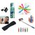 KSJ (S05) Combo of Selfie Stick AUX Cable, Finger Grip, USB LED Light, OTG Adopter and Cleaning Kit (Assorted Colors)