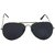 Hrinkar Black Mirrored Aviator Unisex Sunglasses