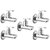 Oleanna Metroo Brass Bib Tap With Wall Flange (Disc Fitting | Quarter Turn | Form Flow) Chrome - Pack Of 5 Nos